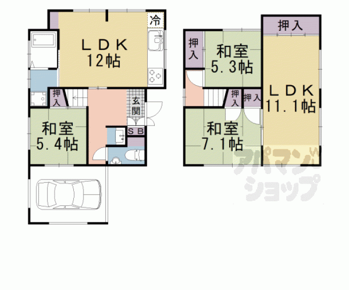 【大塚元屋敷町貸家】間取