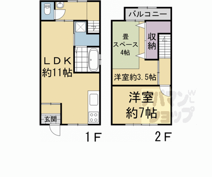 【西院西淳和院町貸家】間取