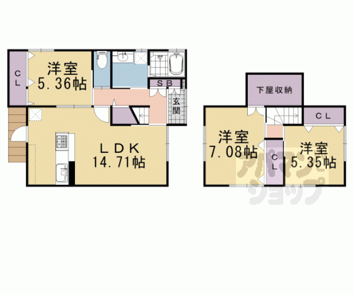 【桂千代原町貸家】間取