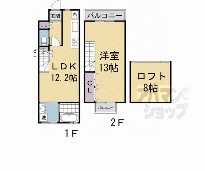 【修学院川尻町３？１５貸家】間取