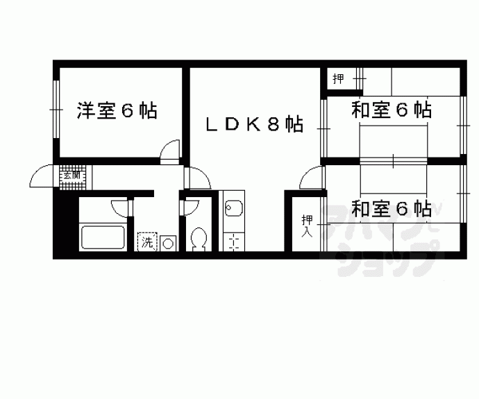 【シャトー深草セカンド】間取