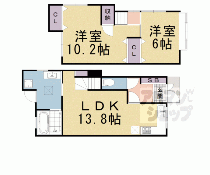 【こがねが丘貸家】間取