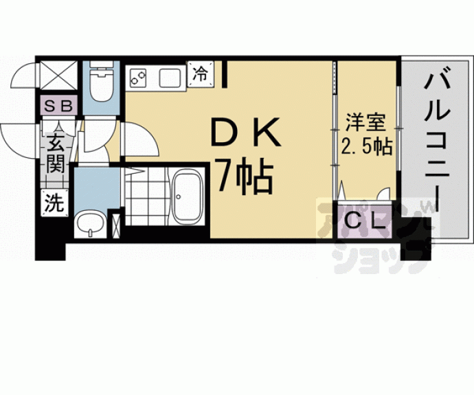 【ソルテラス京都勧進橋ＰＡＲＫ　ＳＩＤＥ】間取