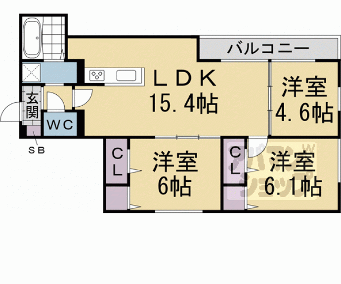 【仮）右京区嵯峨折戸町新築ハイツ】間取