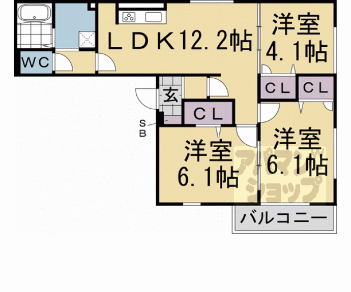 【ルピナス嵯峨嵐山】間取