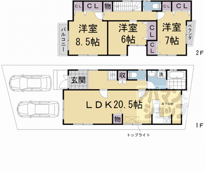 【久我御旅町貸家】間取