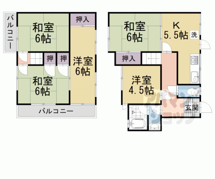 【グリーンハウス大亀谷】間取