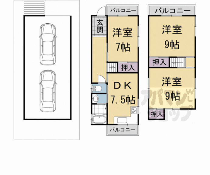 【横大路貴船貸家】間取