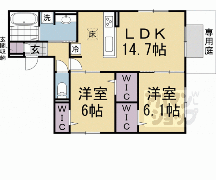 【（仮称）Ｄ－ＲＯＯＭ長岡京市開田】間取