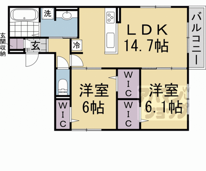 【（仮称）Ｄ－ＲＯＯＭ長岡京市開田】間取