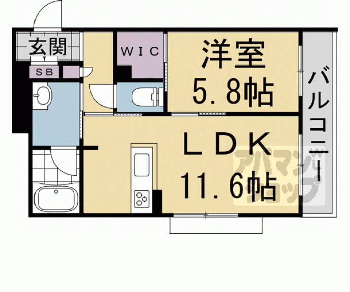 【エスポワールＫ２　京都駅西】間取