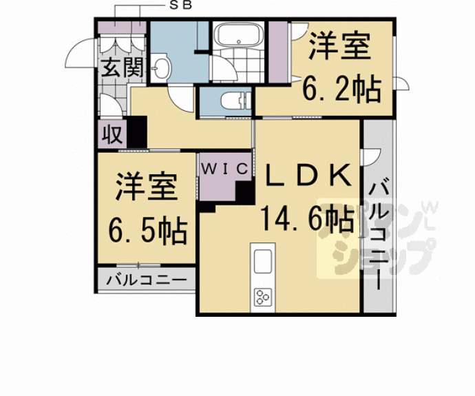 【エスポワールＫ２　京都駅西】間取