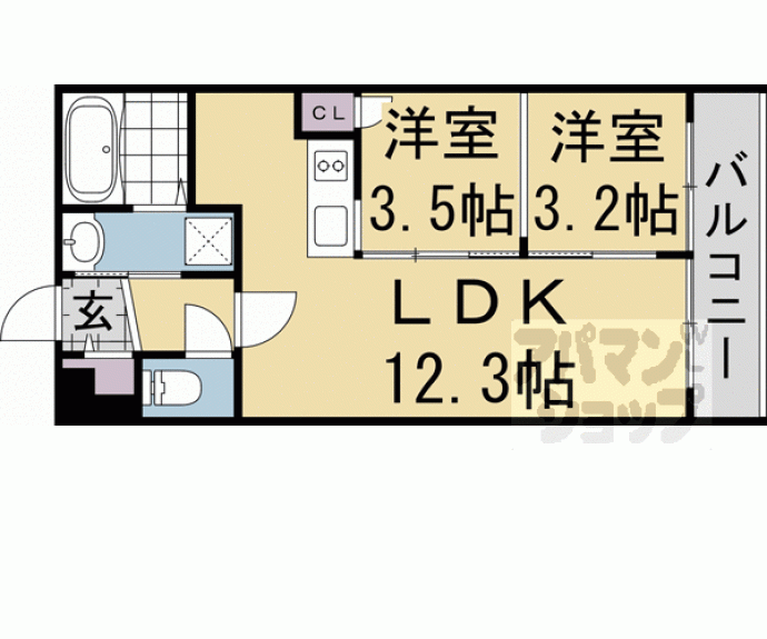 【（仮称）ＳＴＡＮＤＺ衣笠街道町】間取