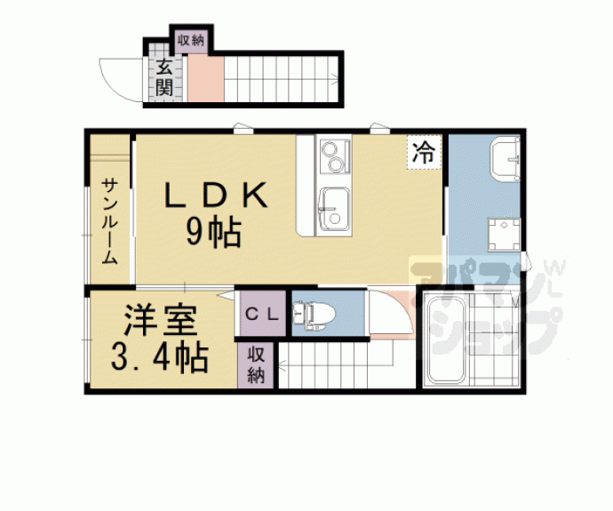 【ＣＬＡＳＳＯ　ＳＥＣＯＮＤＯ　伏見稲荷】間取