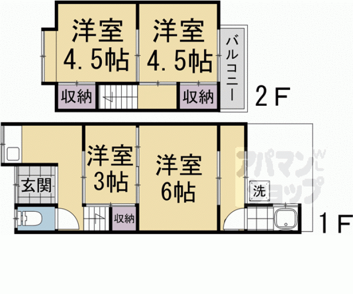 【上鳥羽南中ノ坪町　貸家】間取