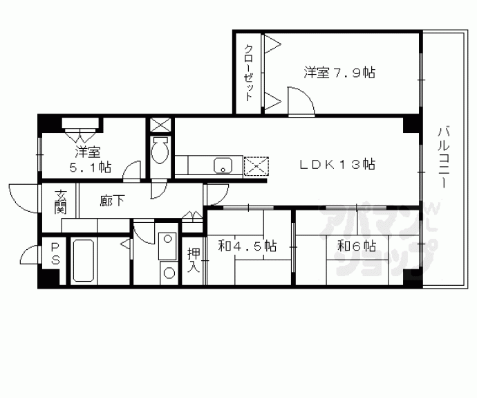 【セブンマンション（ベルヴィ５１）】間取