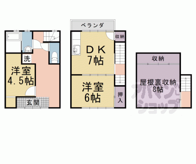 【東野森野町貸家】間取