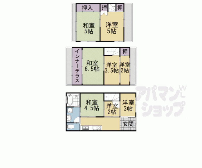 【深草秡川町貸家】間取