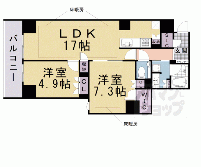 【パークホームズ四条河原町】間取