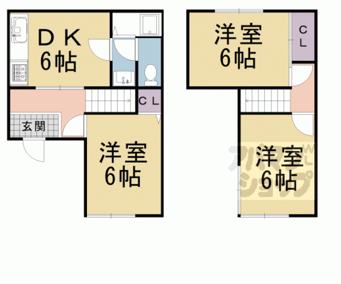 【篠町篠下中筋貸家】間取