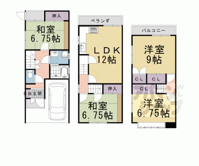 【松室吾田神町貸家】間取