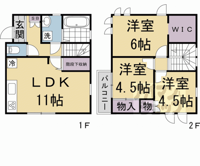 【中京区西ノ京島ノ内町戸建】間取