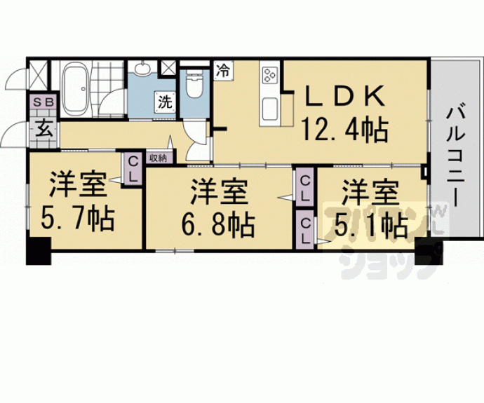 【（仮称）Ｄ－ＲＯＯＭ左京区一乗寺樋ノ口町】間取