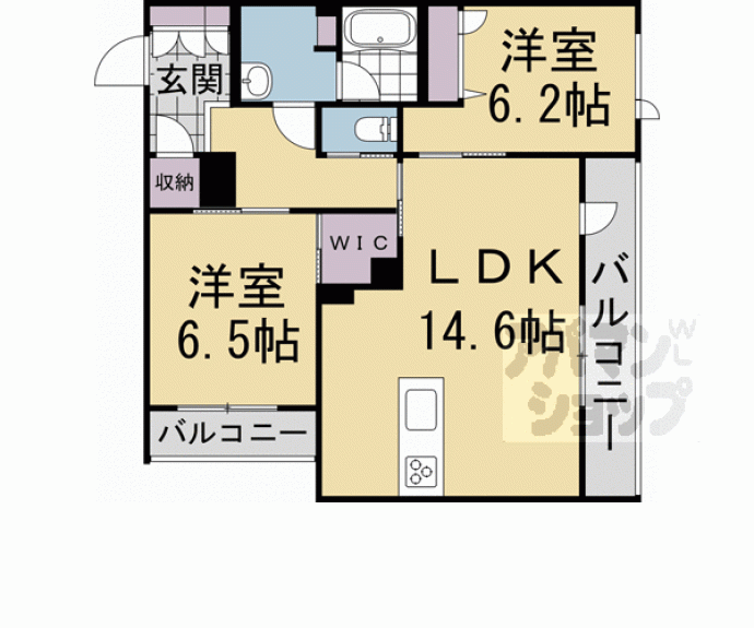 【エスポワールＫ２　京都駅西】間取