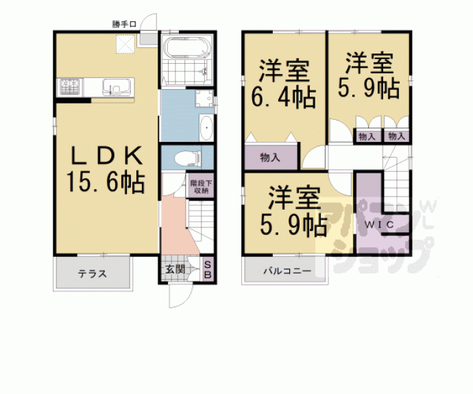 【宇治市大久保町上ノ山戸建　Ａ棟】間取