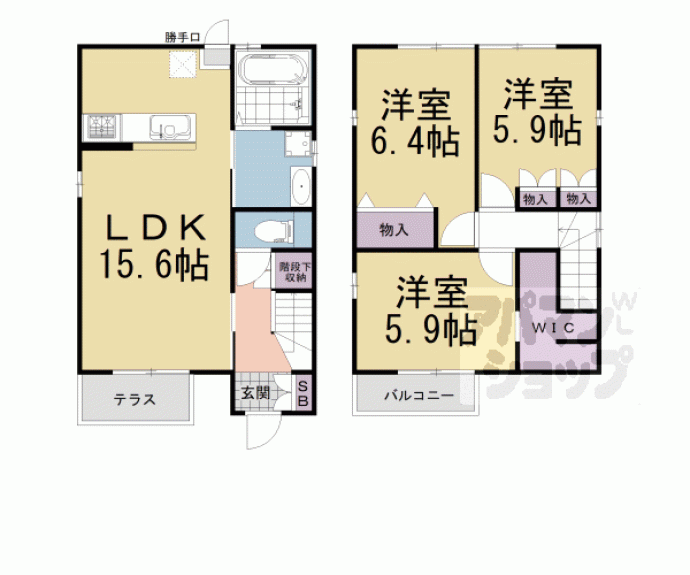 【宇治市大久保町上ノ山戸建　Ｂ棟】間取