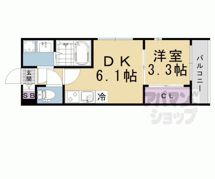 【仮称）深草越後屋敷町コーポ】間取