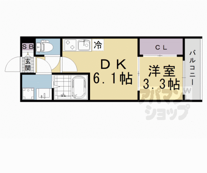 【仮称）深草越後屋敷町コーポ】間取