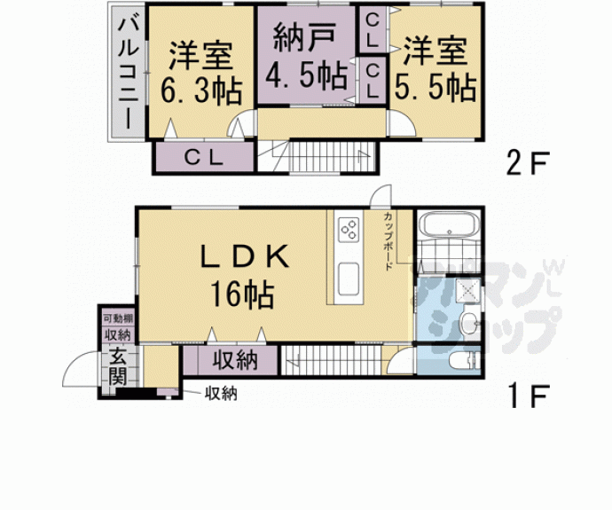 【（仮称）嵯峨釈迦堂門前瀬戸川町計画】間取