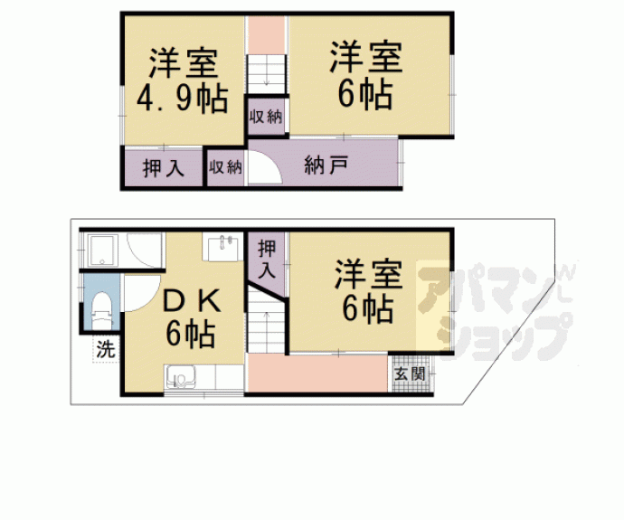 【大塚北溝町貸家】間取