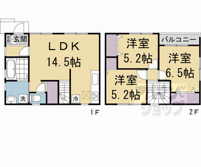 【京都市上京区千本通二条下る東入主税町戸建】間取