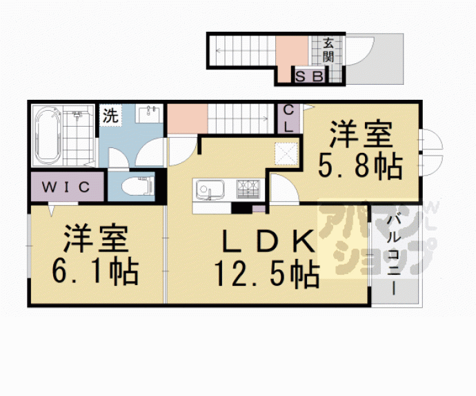 【クレメント上桂】間取