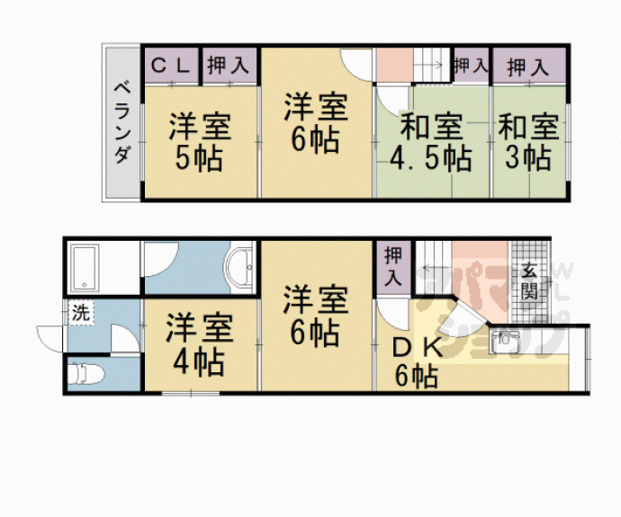 【西野楳本町貸家】間取