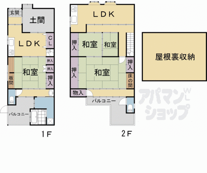 【上京区西町貸家】間取