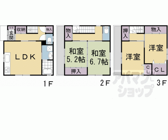 【上京区西町貸家】間取