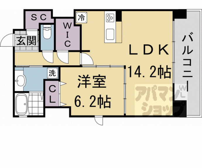 【仮）ａｔｔｒｉｃｅ太秦天神川】間取