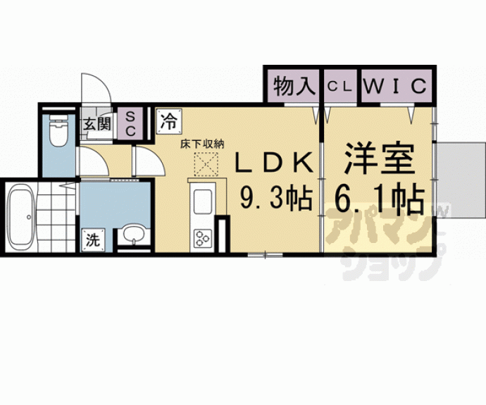 【ＧＲＡＭＭ京都紫竹　Ａ棟】間取