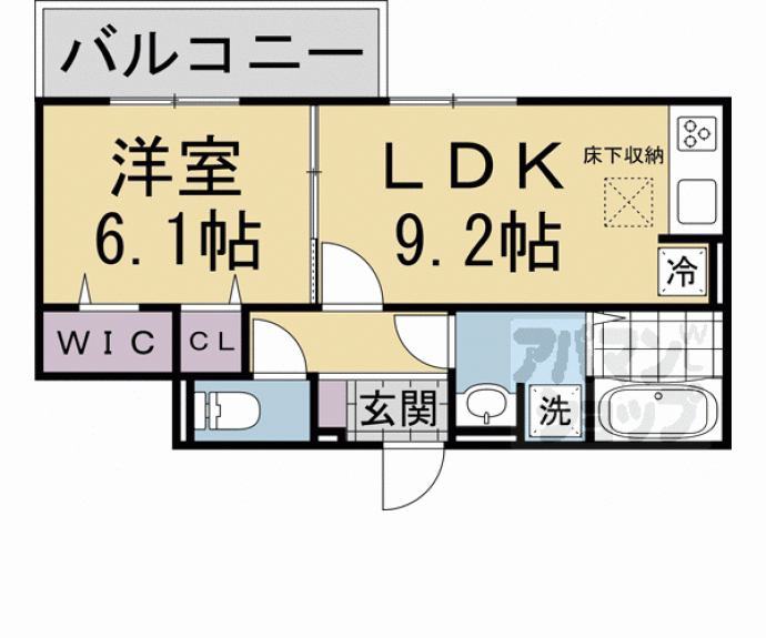 【ＧＲＡＭＭ京都紫竹　Ａ棟】間取