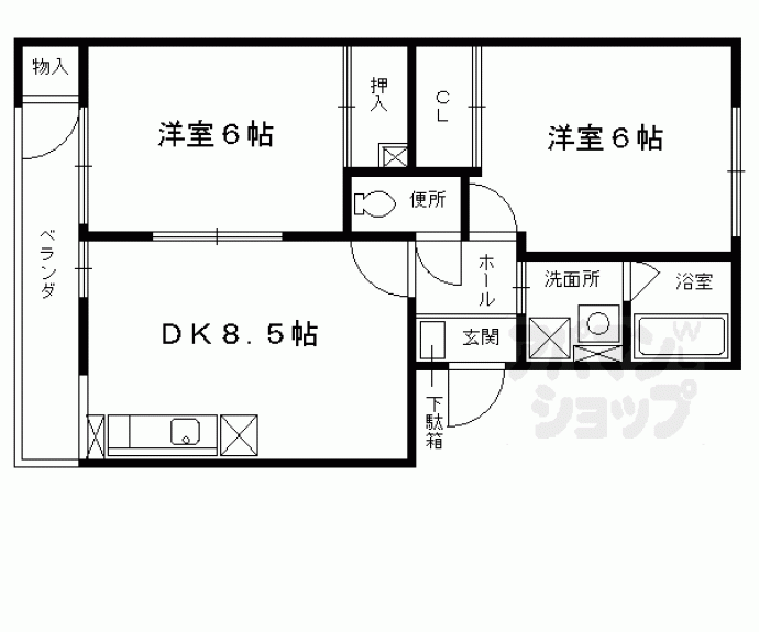 【シャトレーヌ桂】間取