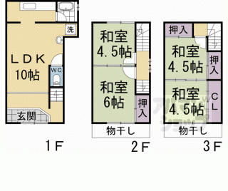 【上京区北新在家町　貸テラスハウス】