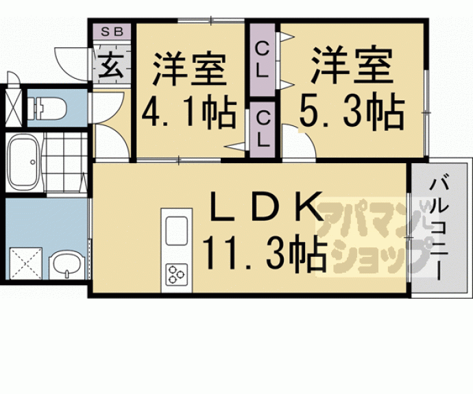 【仮称）カーサウッド壬生】間取