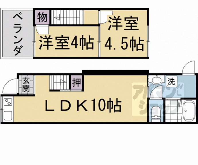 【梅津罧原町貸家４９－２】間取