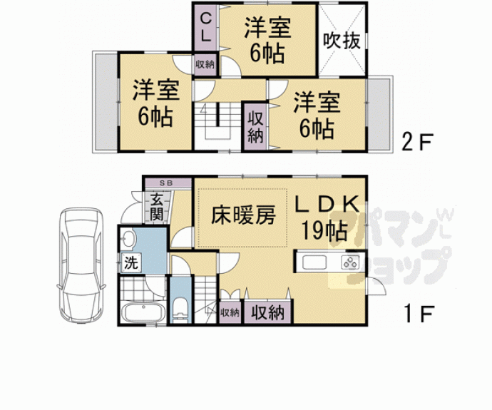 【下鴨宮崎町３３－４貸家】間取