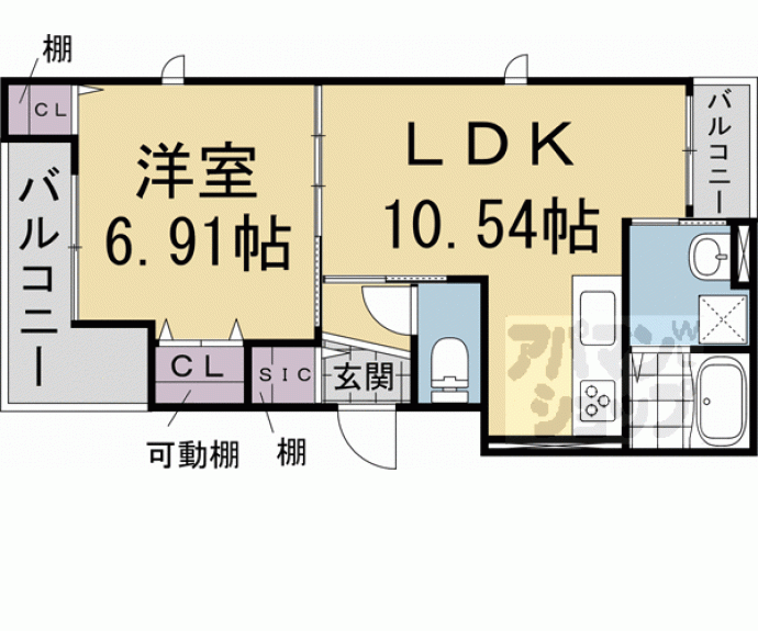 【（仮称）パイン　フルリ】間取