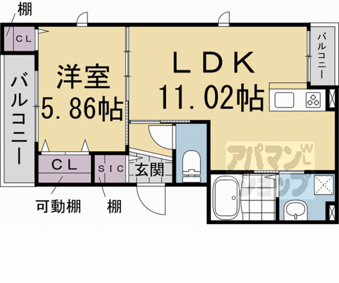 【パイン　フルリ】間取