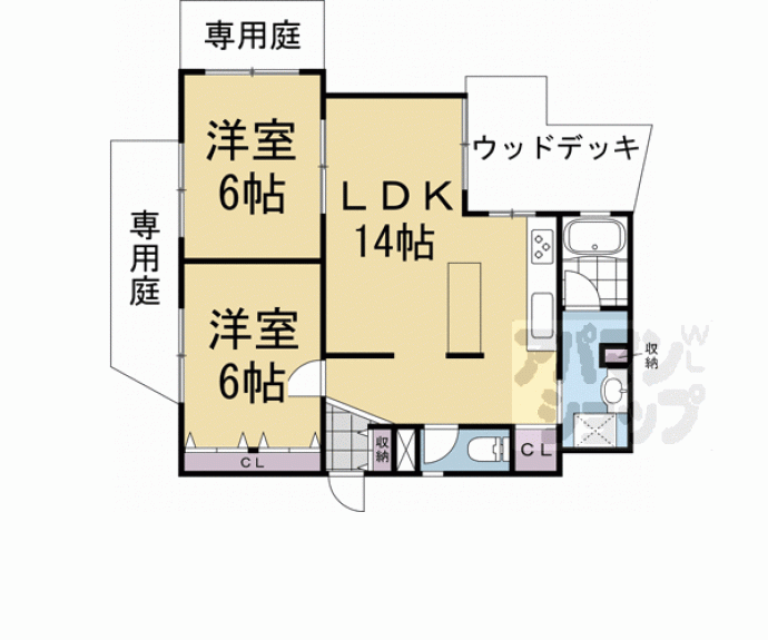 【下鴨松原町ジュエリーハイツ】間取